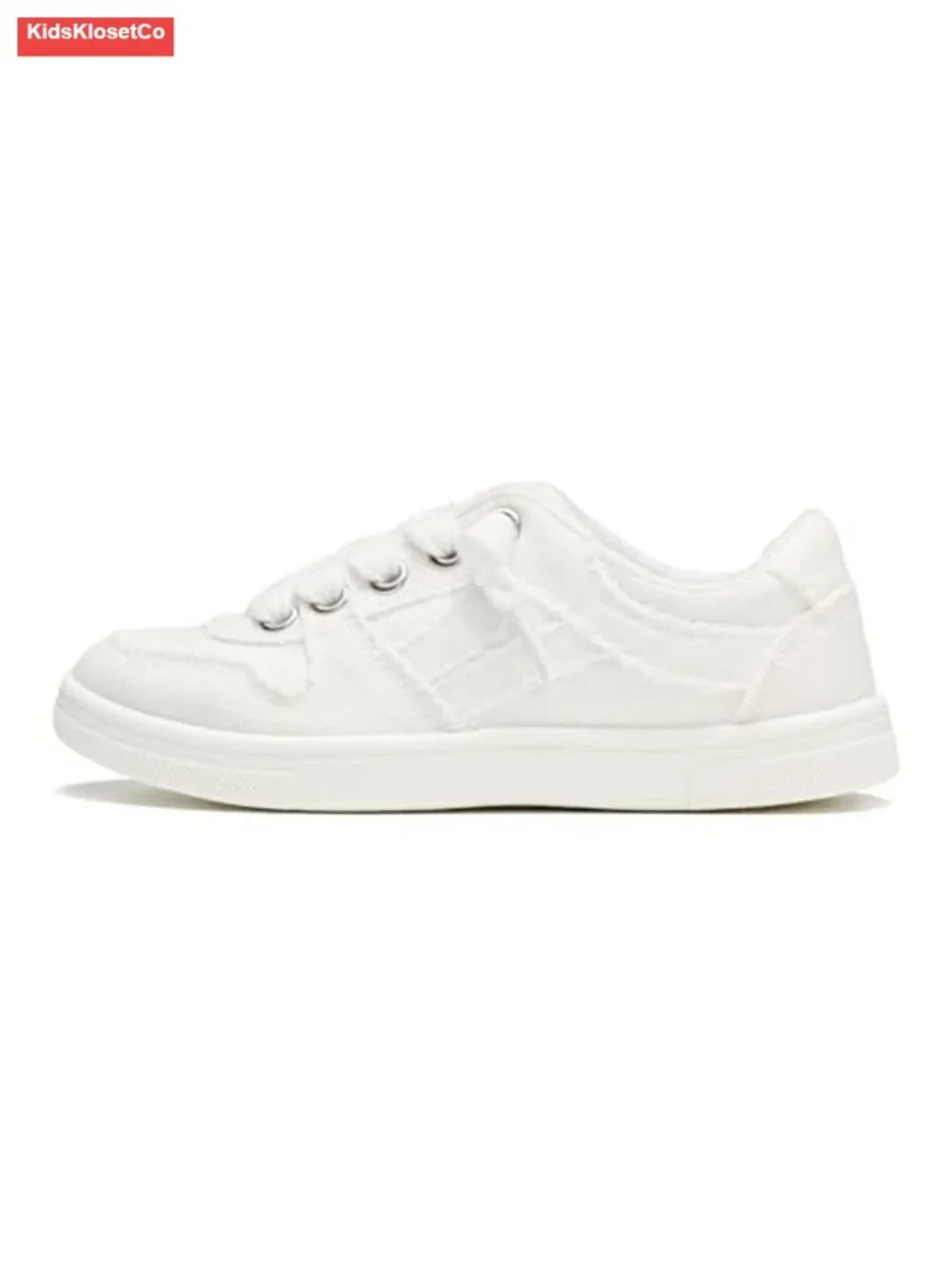 Kids Girls Canvas Sneakers Non-Slip Lace-Up Casual Lightweight Shoes